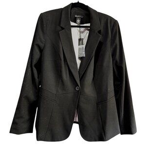 Lane Bryant Womens Size 18 Black Tailored Stretch Blazer Polyester Rayon
